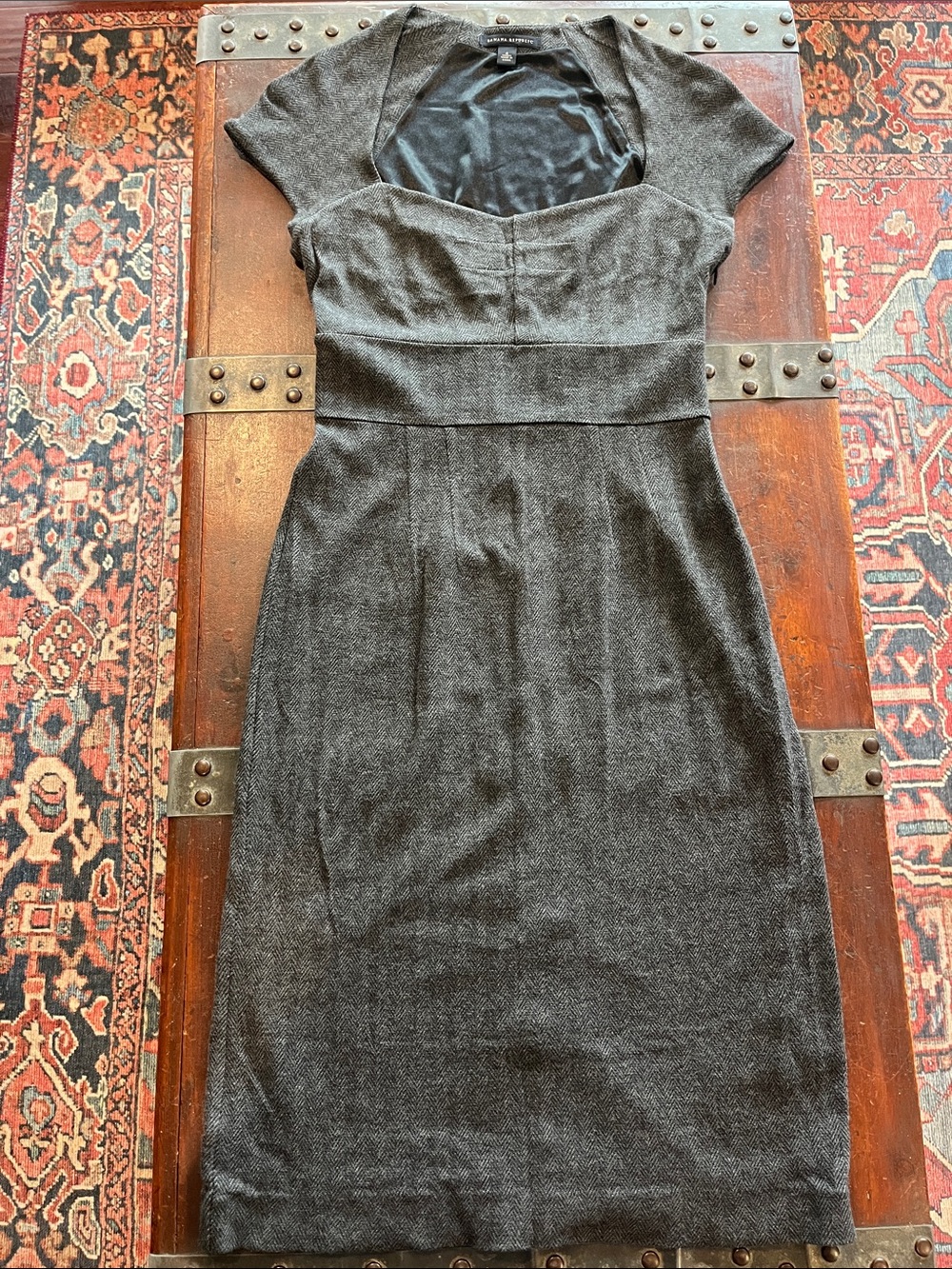 Banana Republic Charcoal Gray Herringbone Women's Sheath Dress